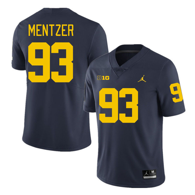 Charlie Mentzer Michigan Jersey,Michigan Wolverines #93 Charlie Mentzer Jersey Youth-Navy